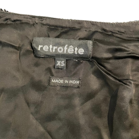 Celeb & BLOGGER FAVE RETROFETE Gabrielle Dress Robe Wrap Sequin Black NEW XS - Picture 9 of 13